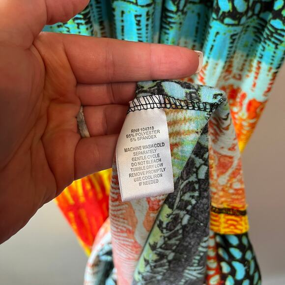 Allison Brittney Women's Stretch Multicolor Striped Tank Maxi Dress Size Medium - Picture 4 of 6